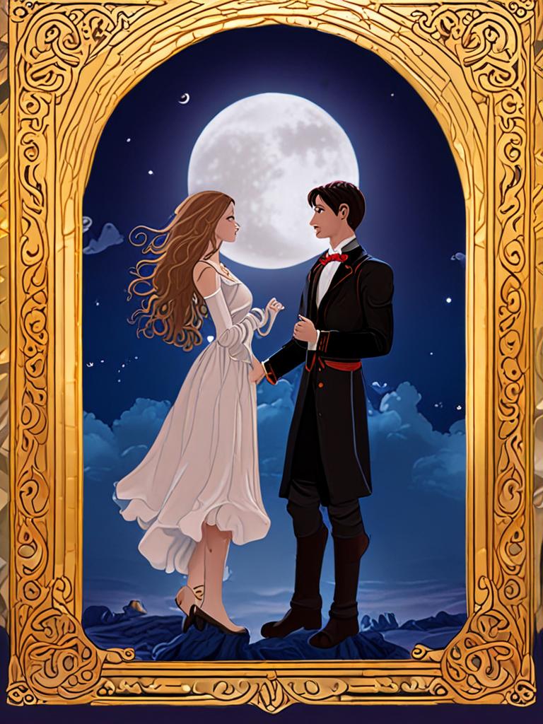 The moonlight between two hearts cover