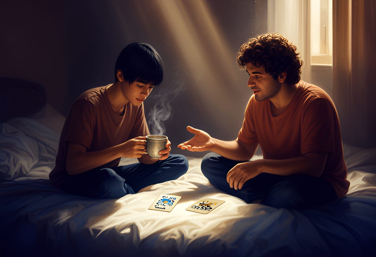 The cards name what words could not.
