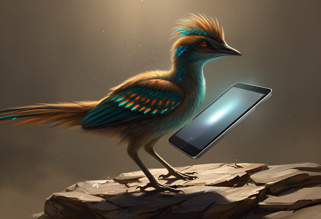 UV light reveals the Anchiornis’s hidden iridescent plumage.