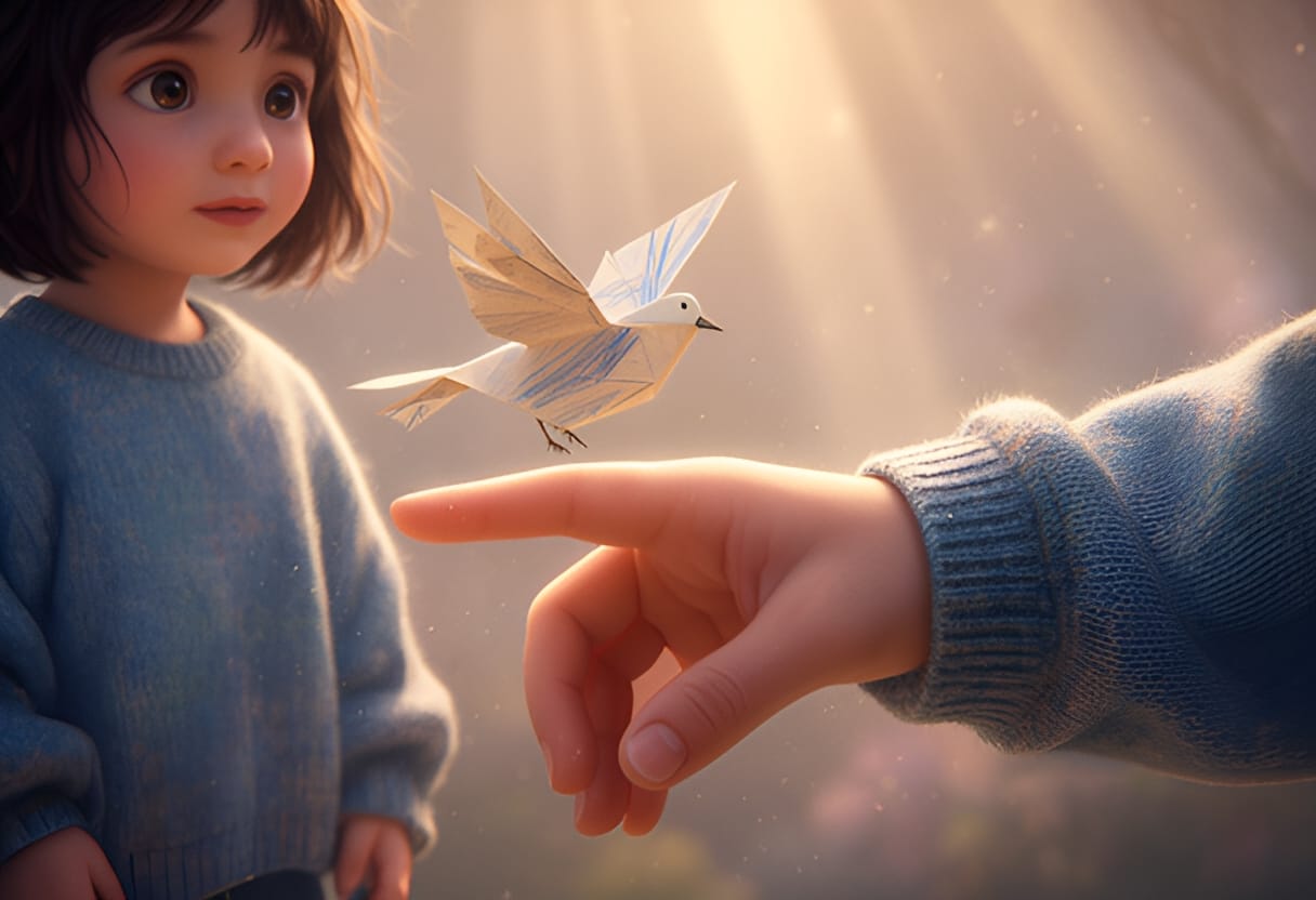 The bird chooses her hand.
