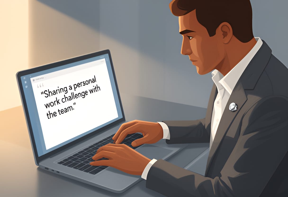 Alex shares a work challenge to normalize transparency with the team.