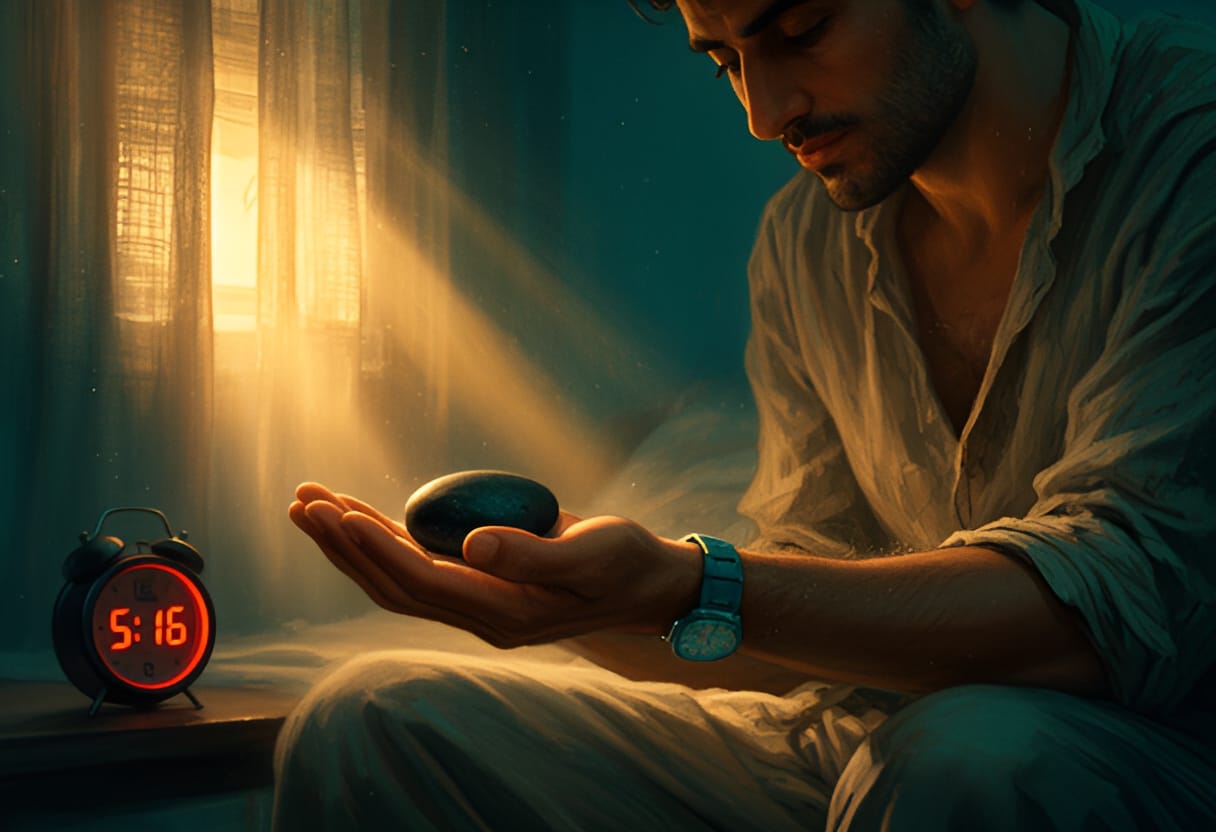 Thirty seconds held. The stone warm in his grasp.