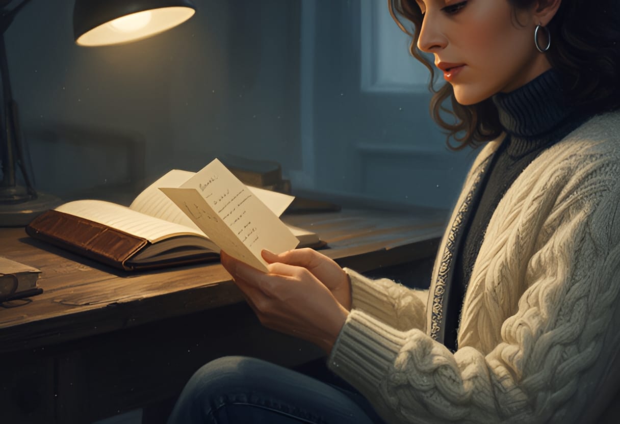 Ana reads Dmitri’s letter, sounding out each word in quiet focus.