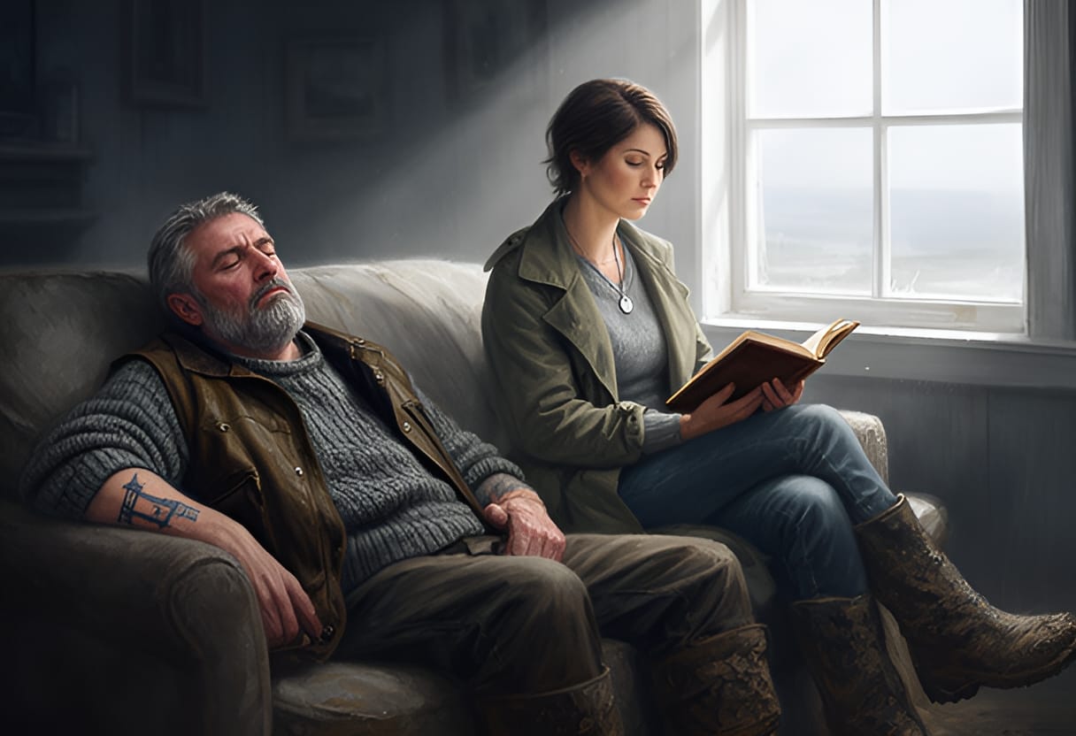 Elise keeps watch as Declan rests after the article's release.