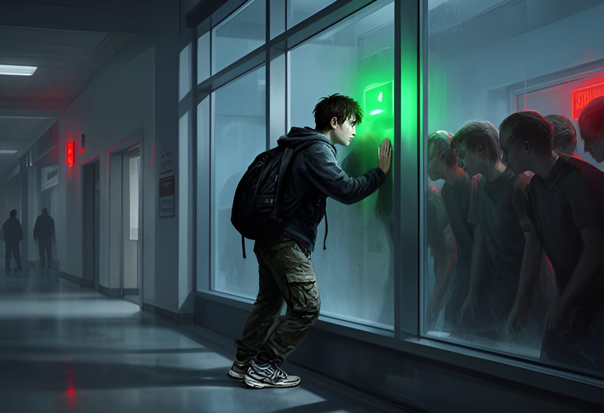 They wait, pressed against the glass, drawn to silence.