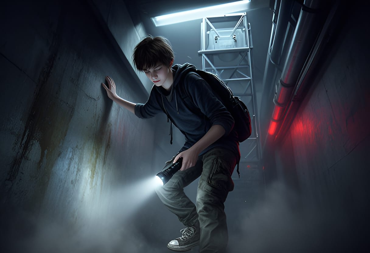 He climbs toward the tower, every step a gamble.