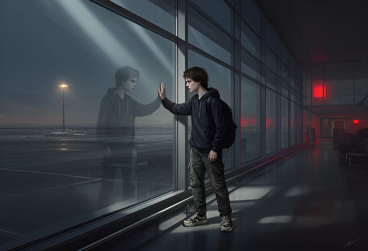He sees himself — and knows he was left behind.